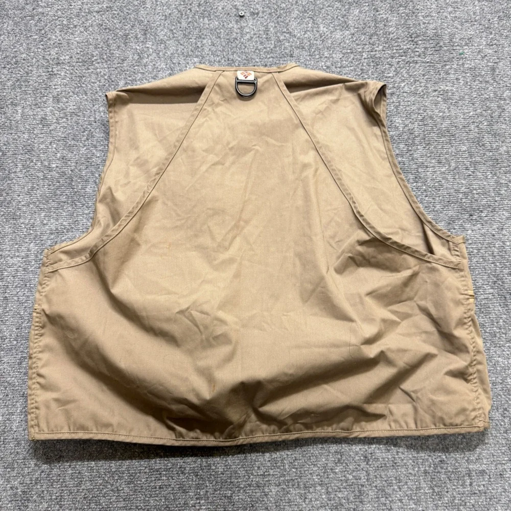 Vintage Columbia Sportswear Khaki Fishing Utility Vest Mens XL Canvas Outdoor